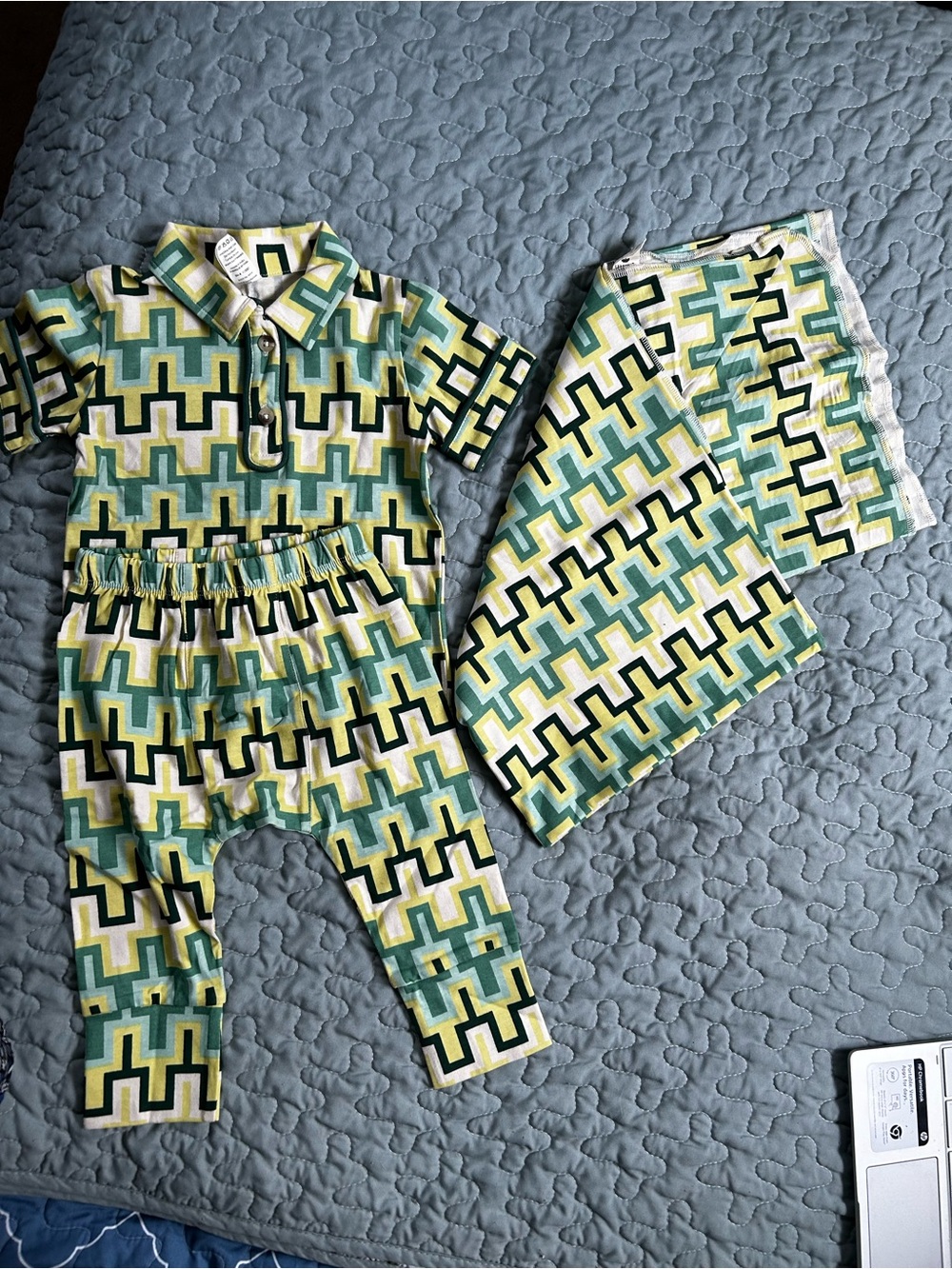 Kate Quinn Set - Apple Taffy Geometric Pattern Baby Layette Set